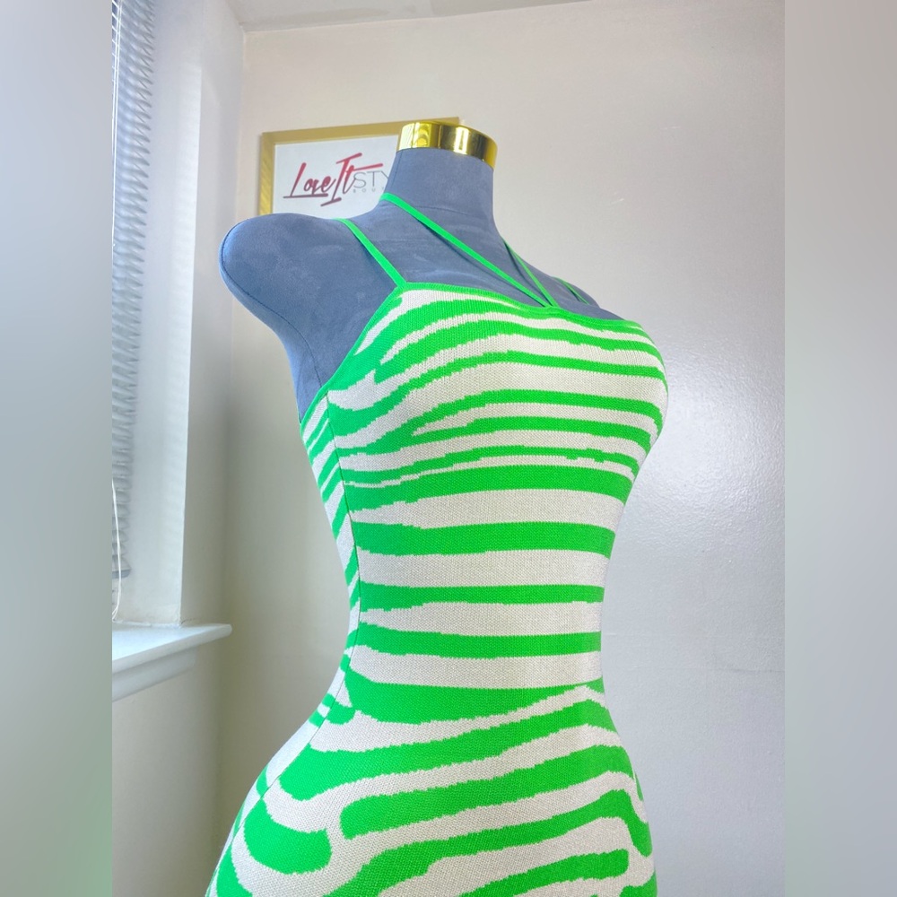 Green Stripe Maxi Summer Dress